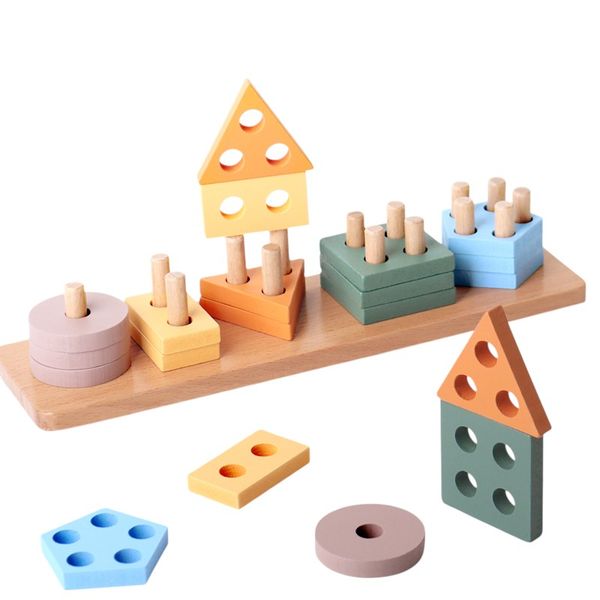 Montessori Educational Wooden Geometric Shape Sorter Toy