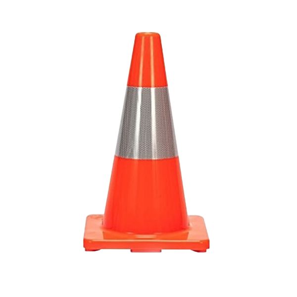 PVC Traffic Cone 45cm - 27 x 27cm Base with Reflective Collar