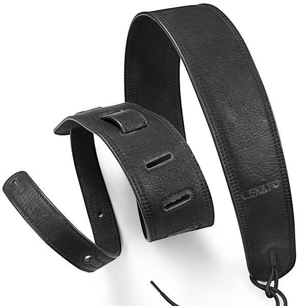 LEKATO 2.5" Wide Leather Acoustic Electric Guitar Bass Strap Adjustable