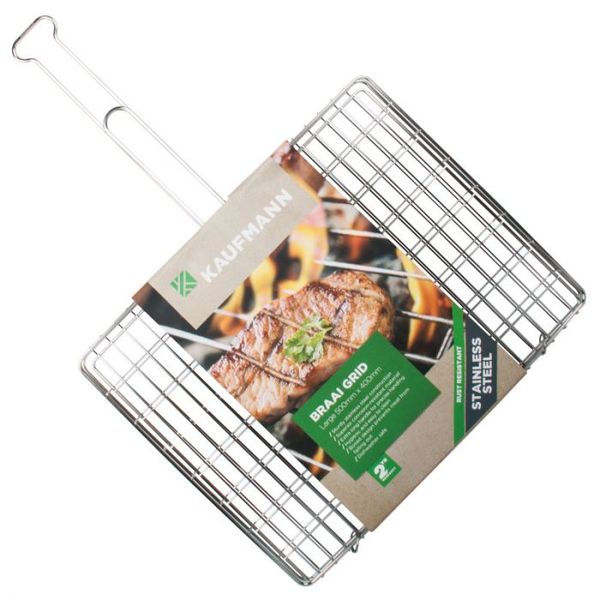 Kaufmann - Braai Grid S/Steel Box Lrg 50cmx40cm