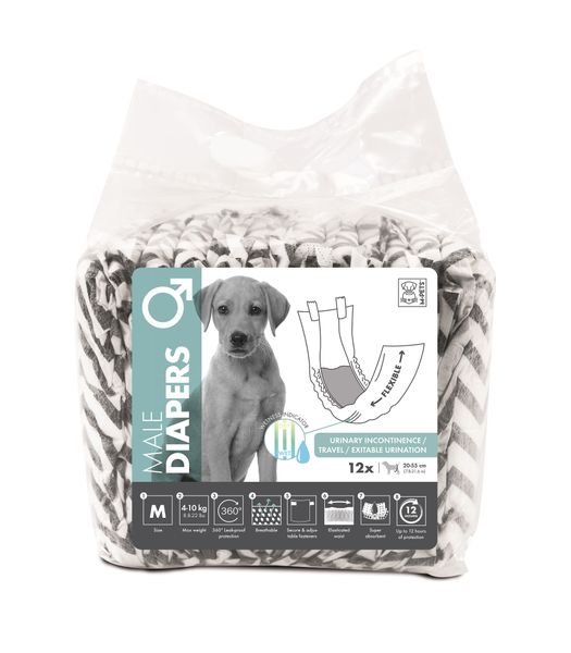 M-Pets Male Dog Diapers - Medium