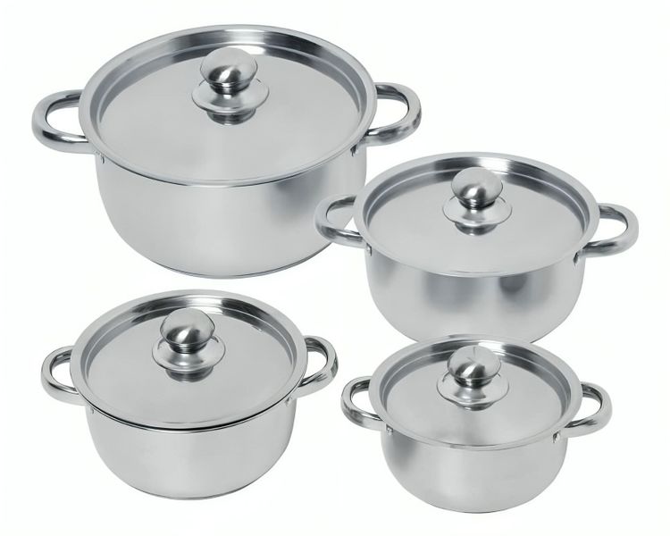 Silver Stainless Steel 8 Piece Cookware Set