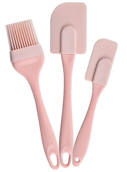 3 Piece Baking Basting Brush Tool Set - Nordic Pink