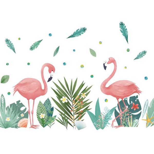 Tropical Flamingo's Vinyl Art Sticker for Wall Decoration