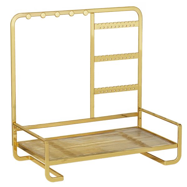 Golden Iron Jewelry Rack Ring and Earring Display Organizer