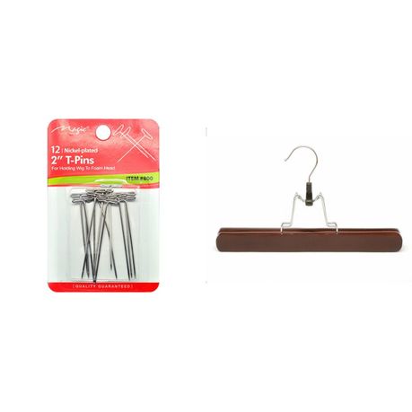 Stainless Steel Wig T-Pins - Pack of 12 & Wig/Extension Hanger (Mahogany), Shop Today. Get it Tomorrow!