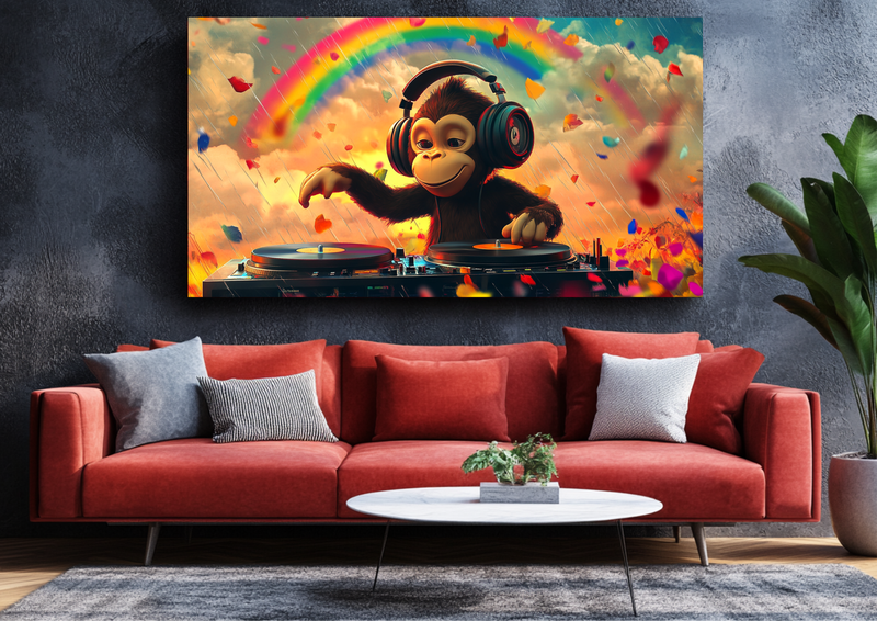 Canvas Wall Art - DJ Monkey Abstract - BX0316