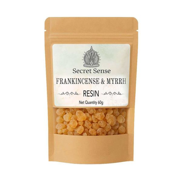 Secret Sense Natural Frankincense and Myrrh Resin Incense - 60g