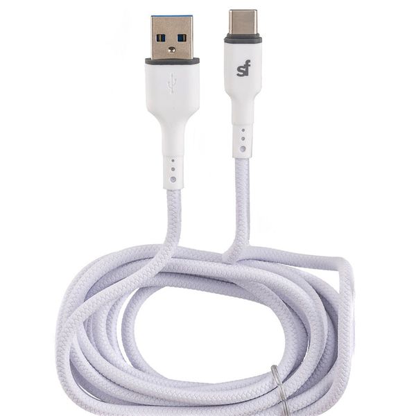 Superfly USB to USB-C 2.4A Fast Charge Cable 2m - White