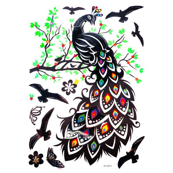 5D Wall Art Self Adhesive Sticker Sheet - Peacock Design