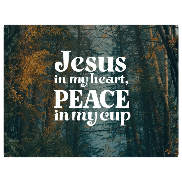 Jesus In Heart Peace In Cup Faith Printed Mouse Pad