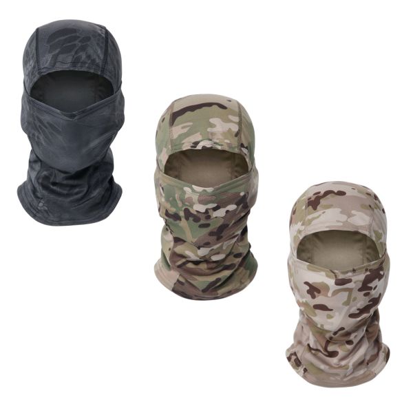 3 Piece Tactical Camouflage Balaclava Full Face Mask Military Hat Windproof