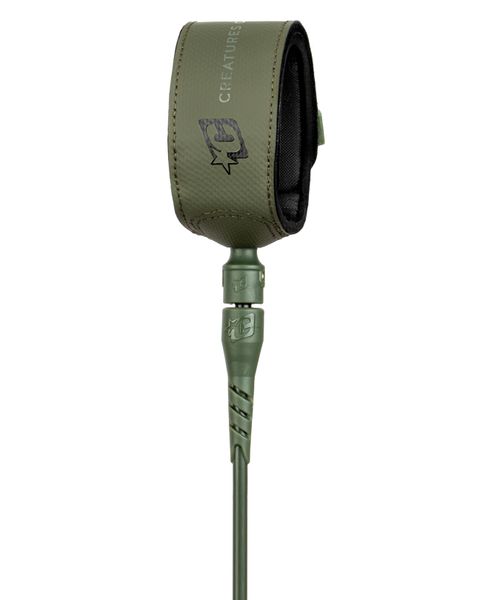 Creatures Superlite Pro 6 Surfboard Leash - Military