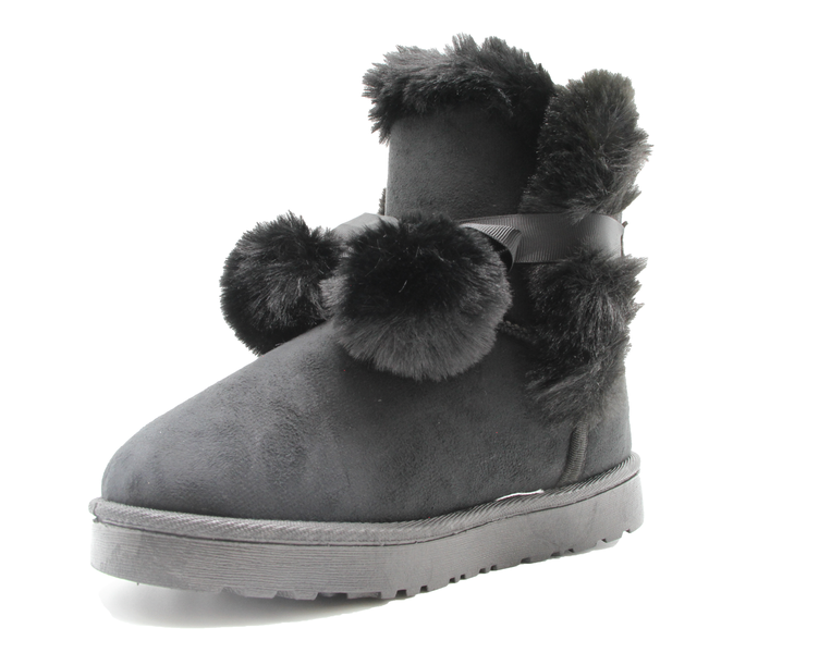 TTP Women's Suede Ankle Polar Boots with Ribbon Decor