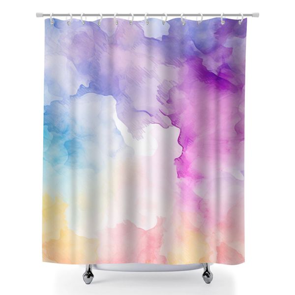 Waterproof Shower Curtains for Bathroom, Wrinkle-Resistant Tie Dyed Curtain