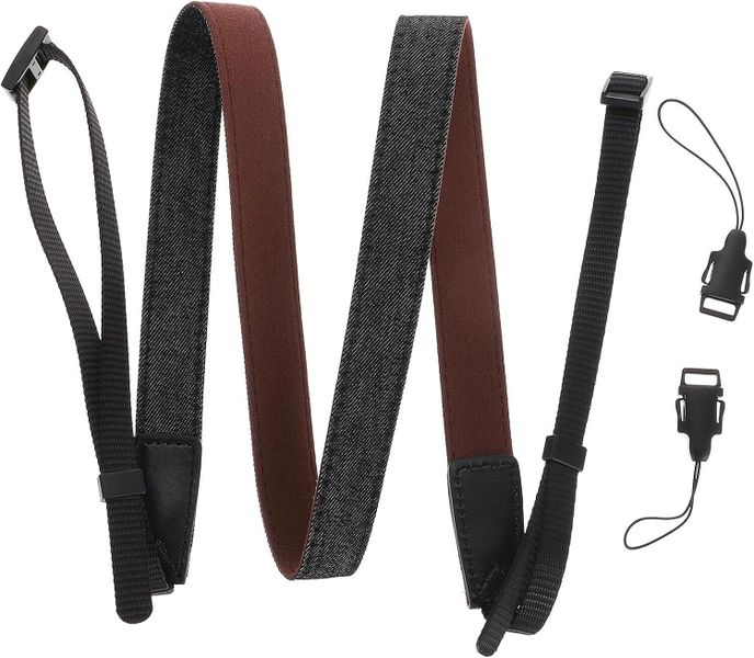 Black Lightweight Cotton Denim Narrow Camera Shoulder Strap for DSLR Camera