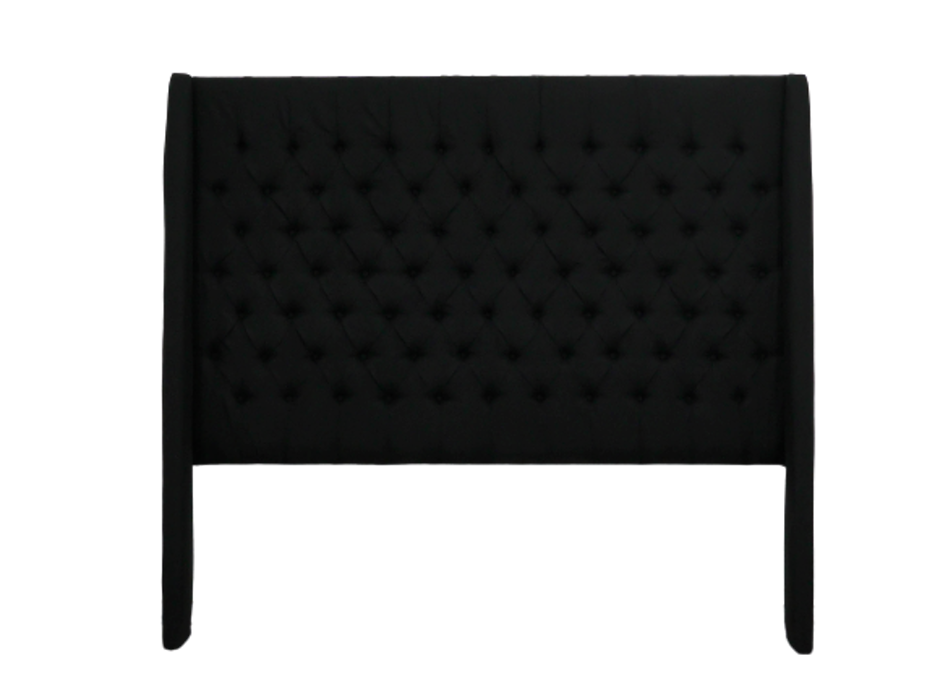 Monique Winged Headboard Black Covered Buttons King Shop Today