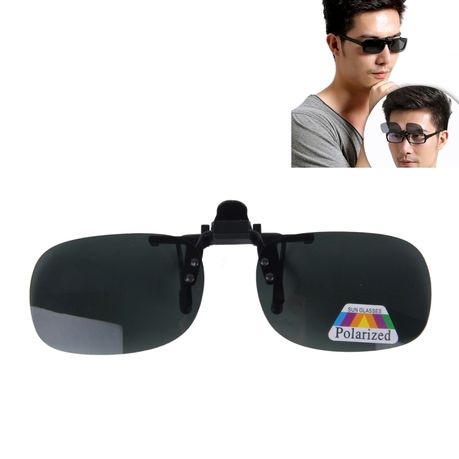 Polarized Clip on Flip Up Plastic Clip Sunglasses Lenses Glasses