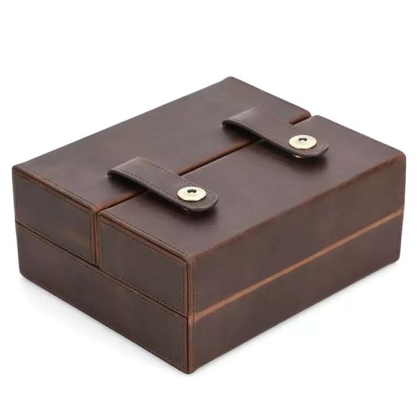 Gentleman's Collection,Vintage Leather Cigar Humidor