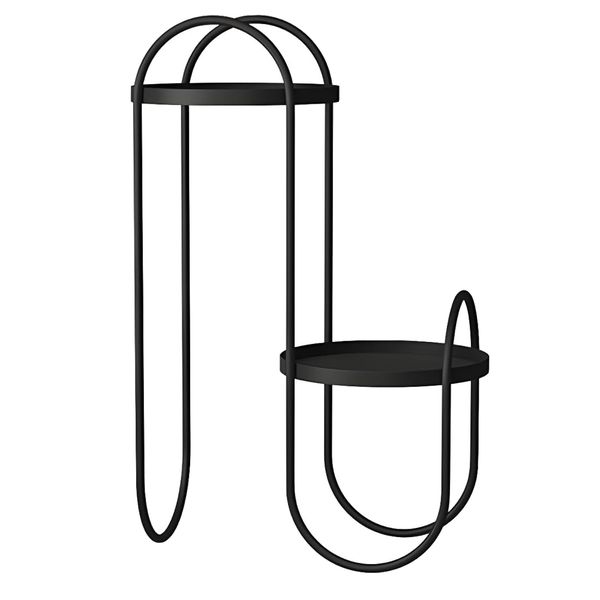 Garden Decor Indoor &amp; Outdoor Double Layer Metal Plant Display Rack - 68cm
