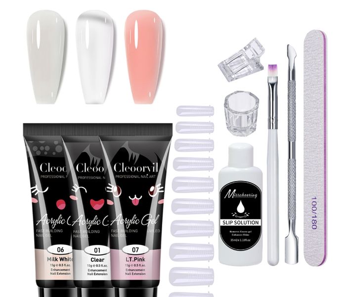 Poly Nail Gel Kit,10 Piece Polygel Nail Kit Starter Kit