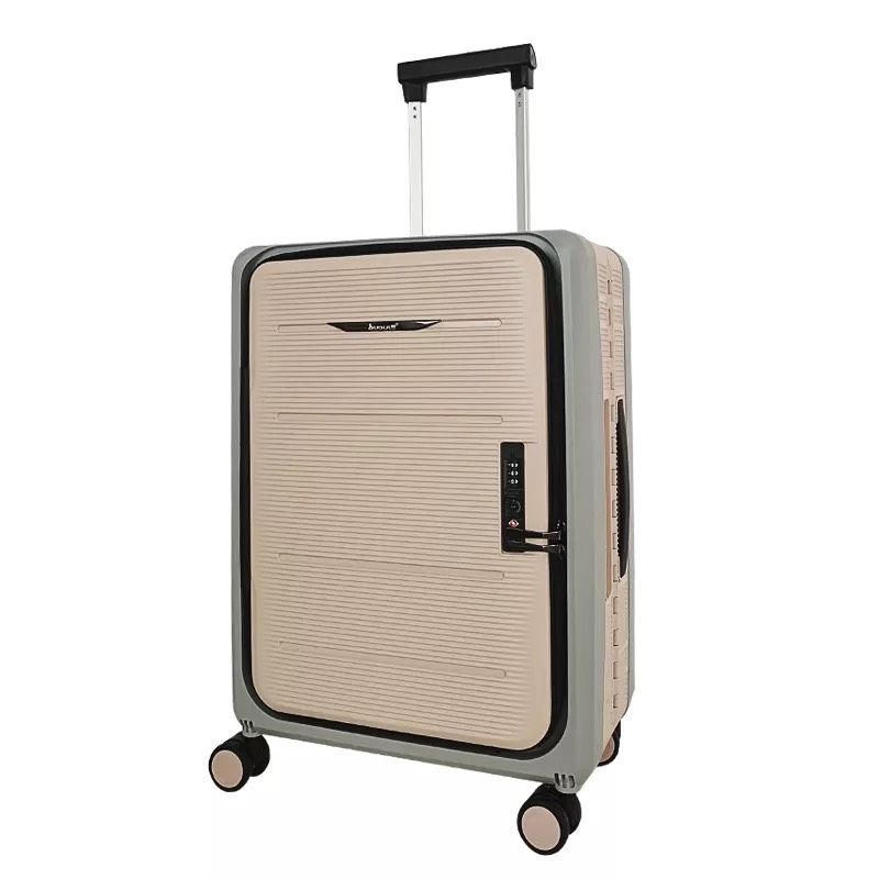 Bubule Custom PP Carry on High Quality Folding Trolley Luggage Bag - Khaki