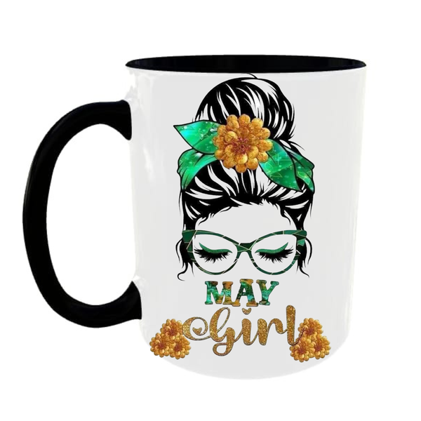 May Girl Black Mug image