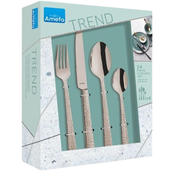 Amefa - Cutlery Set (24pce) - Felicity (Metallic Glow)- Rose Gold/Champagne