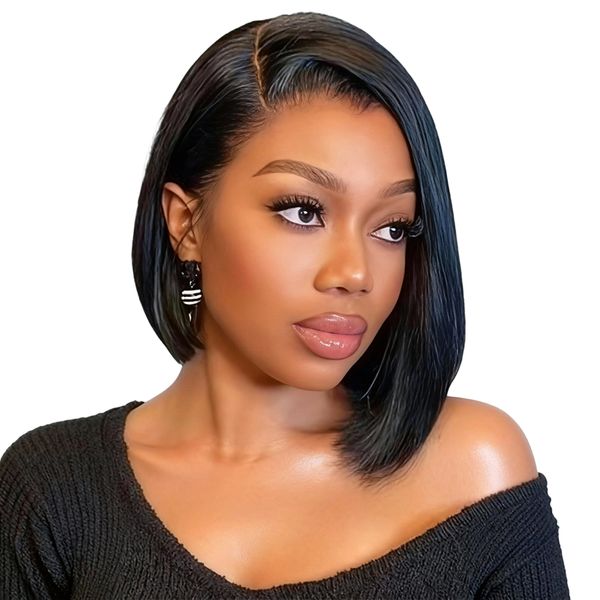 Black In Installment Wig silky straight 13x4 Full Frontal Wig 8INCH