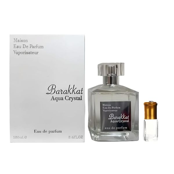 Barakkat Aqua Crystal Eau de Parfum - 100ml + (Perfume Oil Gift)