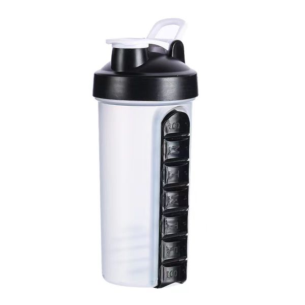 Water Bottle With Daily Supplement Storage Box Outdoor Sports Bottle - 500ml