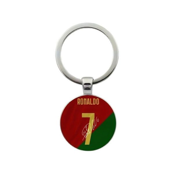 Men's Round Glass Keychain for Football Lovers - Anniversary Gift