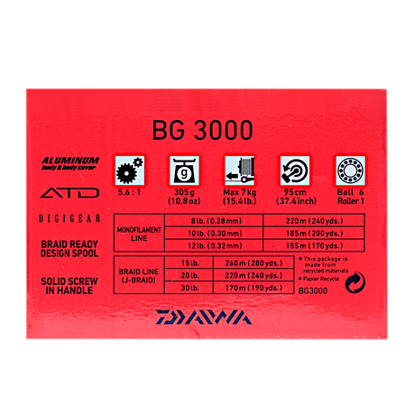 Daiwa BG 3000 Spinning Reel  Shop Today. Get it Tomorrow