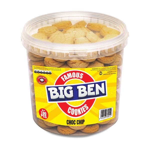 Big Ben Famous Cookies Choc Chip Biscuit Bucket - 9L
