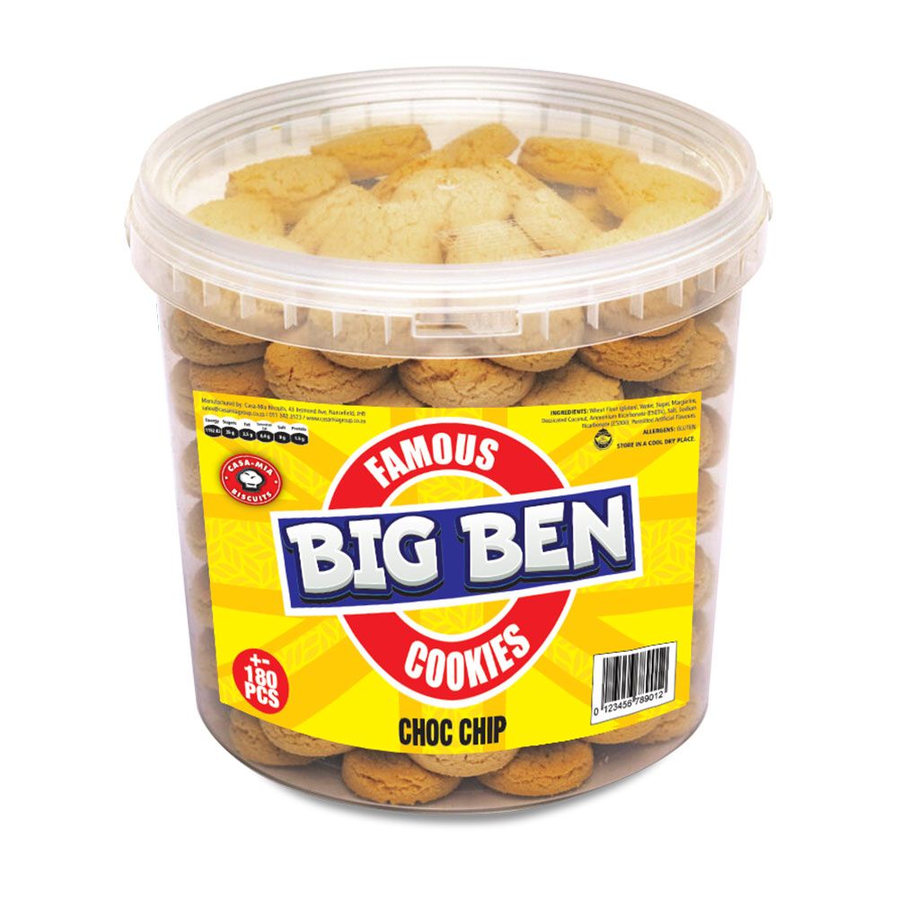 Big Ben Famous Cookies Choc Chip Biscuit Bucket 9L Shop Today. Get