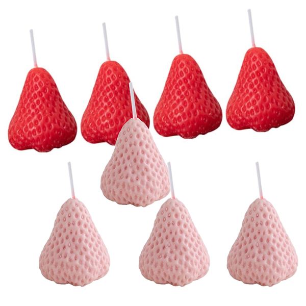 Decor Strawberry Candle Scented Candle Home Living Room 8 Piece 5cm