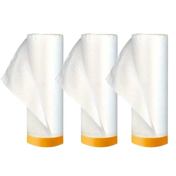 3pack - 20mx1.5m Masking Film Paint Cover ,No-Trace Adhesive
