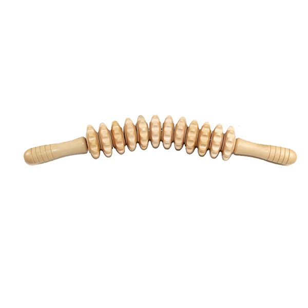 Curved Wood Therapy 12 rounds Massage Roller Tools,Lymphatic Drainage