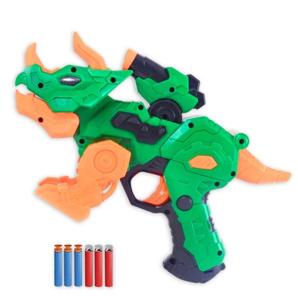 Triceratops Deformation Foam Dart Blaster - Pretend Play - Toys for Boys - Toy Guns