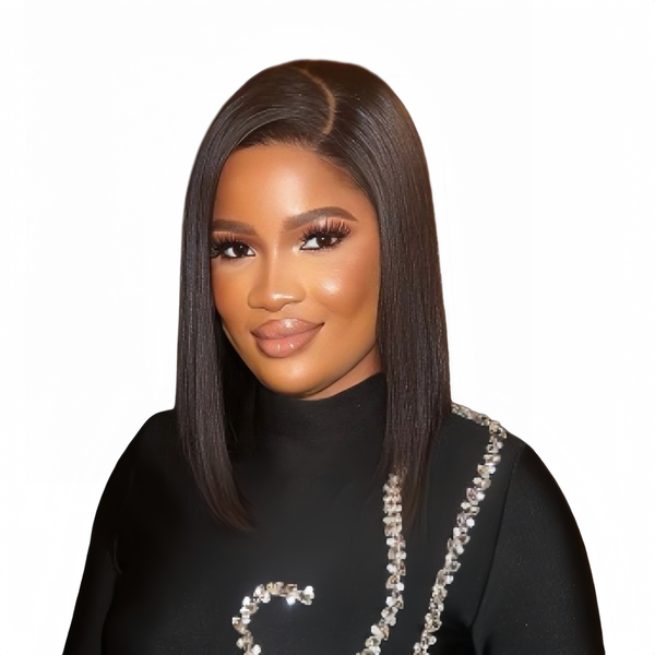 Eligababy 14 inch Straight Wig - Human Hair with 13x4 Lace Front