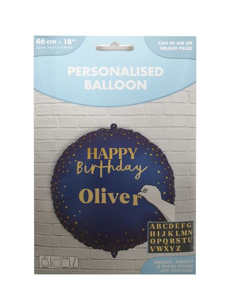 18 Inch Foil Round Personal Birthday Blue