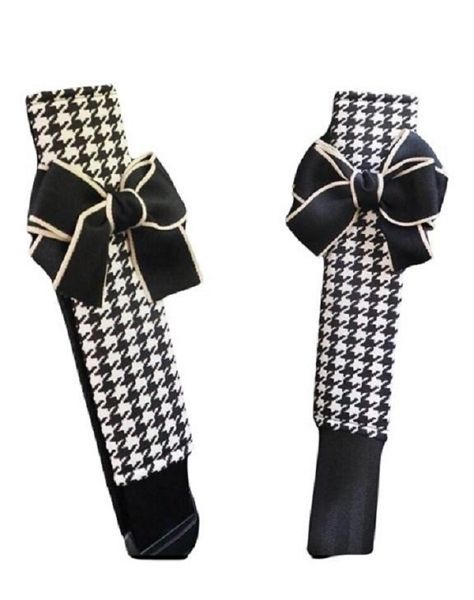 2pcs Bow Decor Knit Car Seat Belt Cover