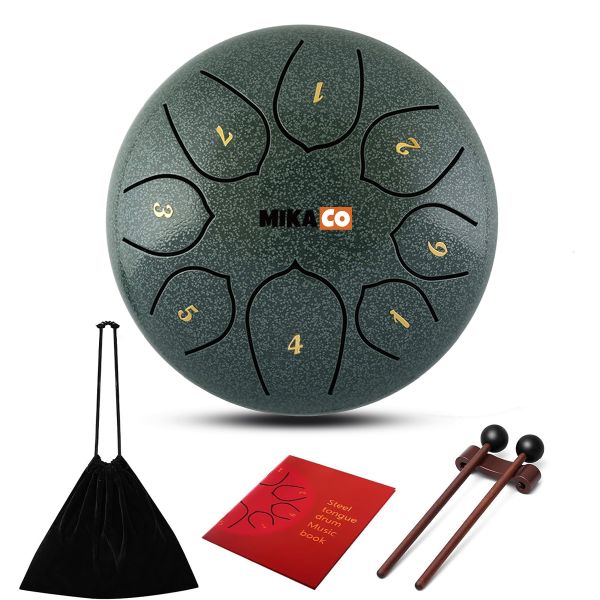 Steel Tongue Drum 6 Inch 8 Notes Lotus Handpan Drum Kit