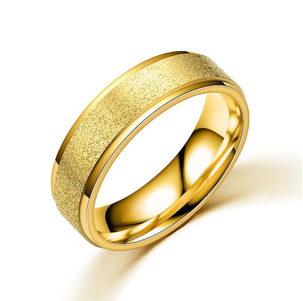 Rings Stainless Steel Frosted Pearl Sand Gold image