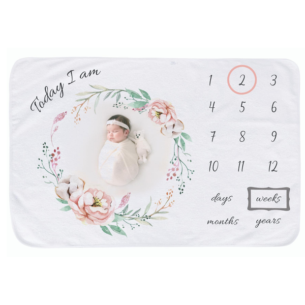 Echo Baby Milestone Blanket Soft Plush Fleece Memory Blanket