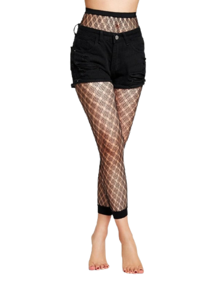 Stylish Fishnet Design Leggings