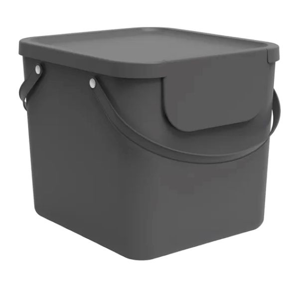 Trendy Plastic Kitchen Dustbin Grey 40L