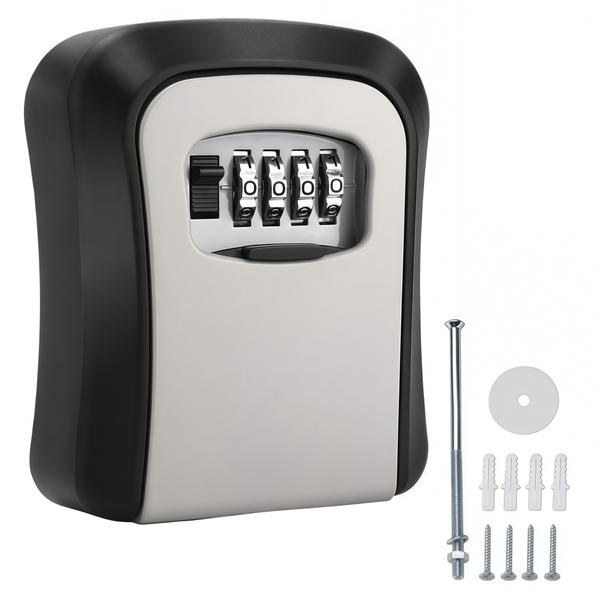 4-Digit Alloy Key Lock Box Wall Mounted Weatherproof Anti-Pry Anti-Smash
