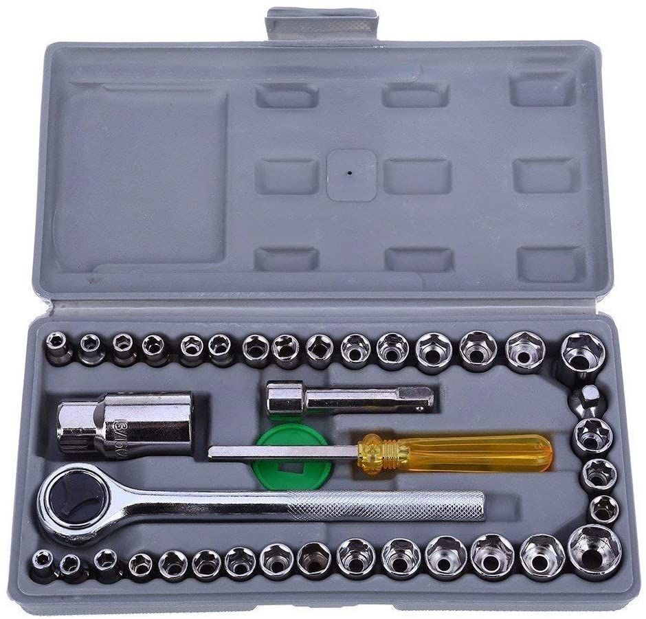 40 Pieces Hand Repair Tool Combination Socket Wrench Set