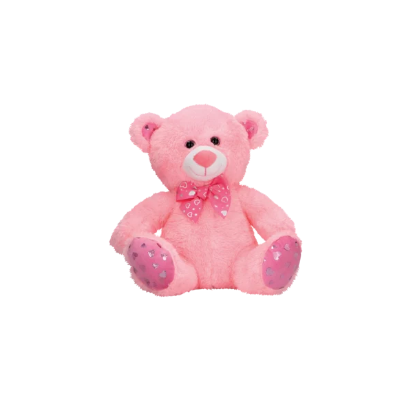 Kitro Pink Plush Printed Feet Bear